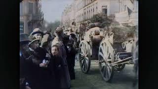 [4k, 60fps, colorized] (1918) WWI. German Army retreats from France after armistice.