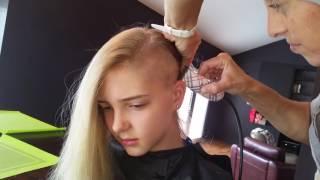 Girl shaves one side of her hair