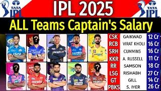 IPL 2025 - All Teams Captain & Salary | CSK,RCB,MI,KKR,DC,SRH,PBKS,GT,LSG,RR Captain IPL 2025 |