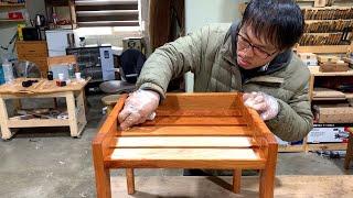 Making Red Wood Foot Stool / Woodworking