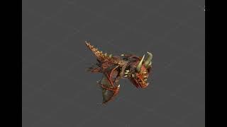 Cartoon Copper Dragon Animated Low-poly 3D Model - Dragon Fire [Unity]