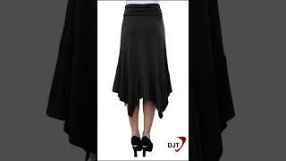 Women's Flowy Handkerchief Hemline Midi Skirt #midiskirt #comfortable #skirt