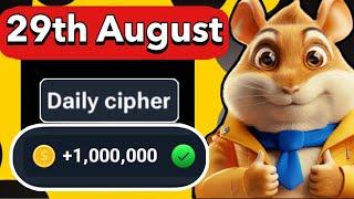 29th August Hamster Kombat Daily Cipher Morse Code  Claim 1,000,000 Coins Task Reward