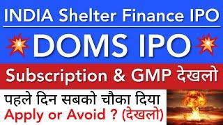 DOMS IPO  INDIA SHELTER IPO REVIEW GMP • DOMS IPO SUBSCRIPTION • LATEST NEWS • STOCK MARKET INDIA