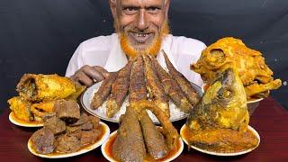 Full Mutton Lounge, Fish Head Curry, Goat Head Curry, Mutton Liver Curry, Fish fry with Rice Eating