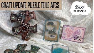 Craft Update ATCs aus dem Livestream / Mixed Media Puzzle Teile Milikre Haul