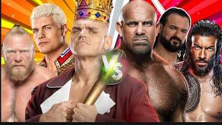 Team Gunther Ft' Cody Rhodes Brock Lesner Vs Team Goldberg Ft Drew Mcintyer Roman Riegns Tag Team