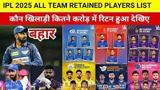 IPL 2025 All Retained players List,Team,Price | IPL में कौन खिलाड़ी कितने करोड़ में रिटेन हुआ