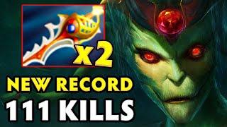 New Record 111Killls Medusa1500GPM x2 Divine Rapiers Dota 2