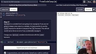 Learn Basic JavaScript by Building a Role Playing Game | FreeCodeCamp