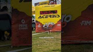 Luca Colorio Crosses the finishing line on Acerbis Cross Test Sunday Afternoon GP Enduro Of Wales