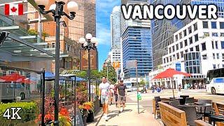  【4K】️ Downtown Vancouver  BC, Canada. Amazing sunny day. Travel Canada.