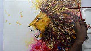 Roaring Lion | Abstract Acrylic Painting