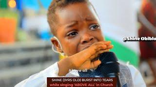 Moment a 3yrs old boy burst into tears in church while singing 'ABOVE ALL POWERS''| Emotional moment