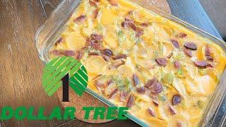 Dollar Tree Dinner: $4 Cheesy Potato Bake with Broccoli and Sausage