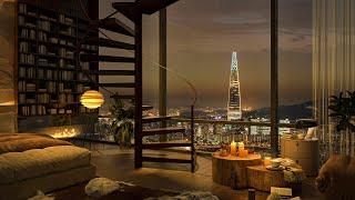 A Luxury Korea Apartment With An Amazing View Of Seoul | Jazz Music for Relax and Study