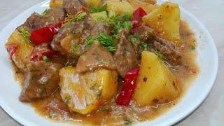 Delicious and hearty dinner / / Hungarian goulash /Uzbek cuisine