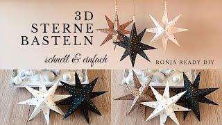 Festliche 3D Sterne aus Papier basteln | Einfache und schnelle Weihnachtsterne | Ronja Ready DIY