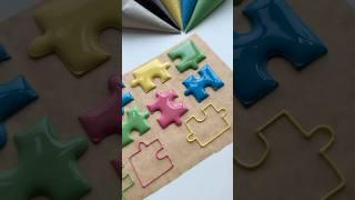 Puzzle cookie royal icing 101 linked in my bio #autismawarenessmonth #asmr