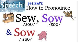 How to Pronounce Sew, Sow (verb) and Sow (noun)