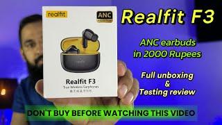 Realfit F3 TWS unboxing and review | 38 Decibels ANC and App support | Mic test + PUBG latency test