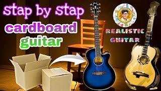 How to make an realistic  guitar from cardboard // Cardboard craft idea // Cardboard guitar