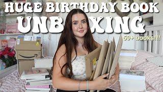 HUGE birthday book unboxing! 50+ books