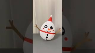 Teach you how to make a little Snowman ️  with  Balloon   #shorts #diy #origami #papercraft