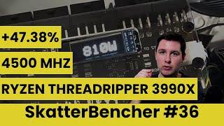 Ryzen Threadripper 3990X Overclocked to 4500 MHz With EK Magnitude Water Block | SkatterBencher #36