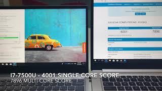 7th Gen ASUS i7-7500U versus 8th Gen LENOVO i7-8550U Laptops Geek Bench Test