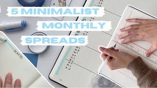 5 minimalist monthly spread ideas for your bullet journal!