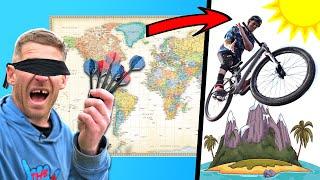 THROWING A DART AT A MAP AND RIDING MTB WHERE IT LANDS!