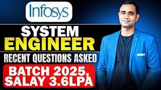 Infosys System Engineer 2025 | Recent Questions asked | Technical Ability & Reasoning