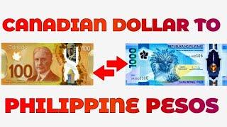 Canadian Dollar To Philippine Peso Exchange Rate Today | CAD To PHP | Dollar To Peso