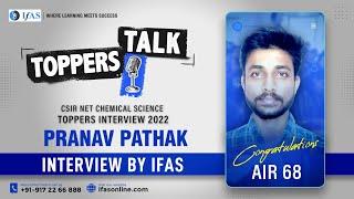 CSIR NET Chemical Science toppers 2022: Pranav Pathak AIR 68