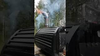 Charcoal kiln in retort mode