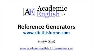 How to use cite this for me / Online Reference Generators