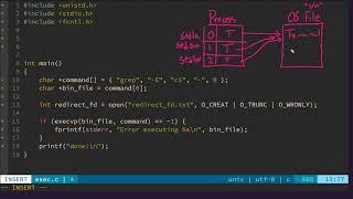 38.2 - The dup2 System Call - A C tutorial for redirecting stdin and stdout using system calls.