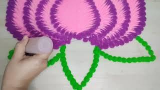 Lotus rangoli for Vasant Panchami | Vasant Panchami special rangoli |  | Rangoli for Vasant Panchami