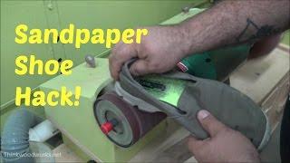 How to clean sandpaper using an old shoe!