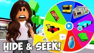 HIDE & SEEK in Brookhaven, but WHEEL chooses hiding SPOT!!