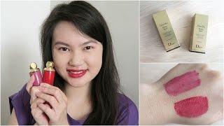 Dior Matte Lip & Cheek Velvet 003 Treasure & 004 Luxury Review & Swatches | Tracey Violet