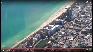 Tampa - Miami flight: Gulf of Mexico, Atlantic Ocean & South Miami Beach final approach 2016-02-17