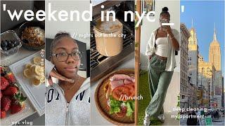 a weekend in my life in nyc  |girls night out, deep cleaning my apartment, glass skin care routine