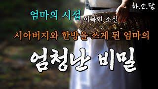 시아버지와 한방을 쓰게 된 엄마의 엄청난 비밀이 밝혀진다. [엄마의 시접 - 이목연 단편소설] #하소담오디오북
