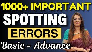 1000+ Important Spotting Errors For all Exams | Basic - Advance | Grammar | English With Rani Ma'am