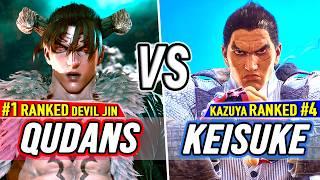 T8  Qudans (#1 Ranked Devil Jin) vs Keisuke (#4 Ranked Kazuya)  Tekken 8 High Level Gameplay