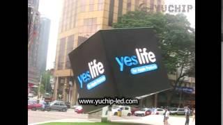 YUCHIP CUBE LED DISPLAY Four Sided LED Display for Outdoor Advertising