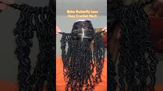 Easy Crochet Hack Boho Butterfly Locs #hairstyles #hairtutorial @MaraSCampo Method