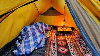 SOLO CAMPING IN RAIN️ONTSPANNEN, REGENGELUID ONTSPANNEN, GEZELLIGE REGEN IN TENT, ASMR